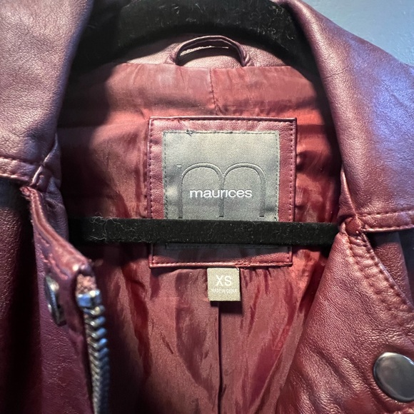 Maurices Maroon Leather Jacket - Picture 2 of 5